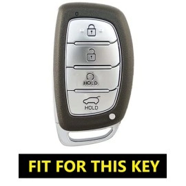 SHOPOFLUX Silicone Key Cover Compatible with Hyundai Alcazar and Creta 2021 2022 2023 Car 4 Button Smart Key (Pack of 2)