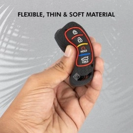 SHOPOFLUX Silicone Key Cover Compatible with Hyundai Alcazar and Creta 2021 2022 2023 Car 4 Button Smart Key (Pack of 2)