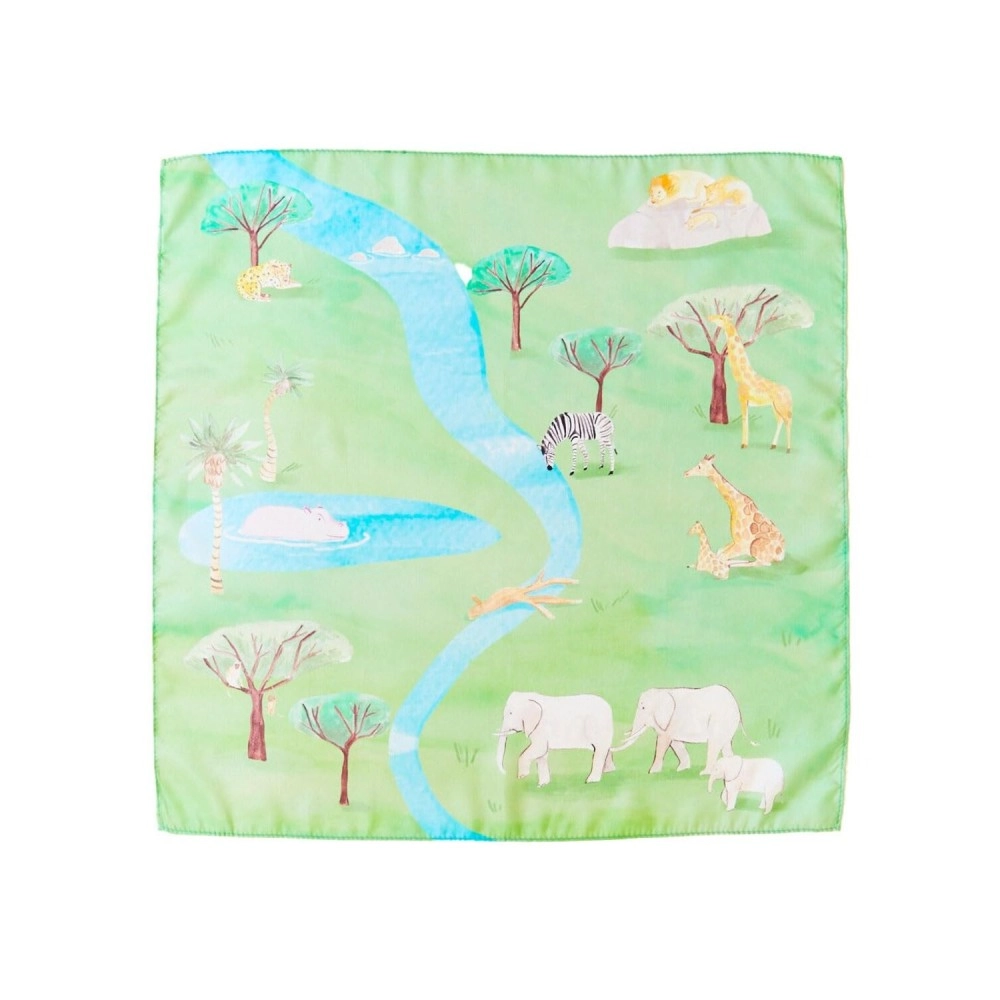 Sarah\'s Silks Mini Playmap | Safari | 21 x 21 Silk