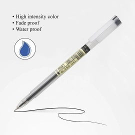 FLAIR Glass 0.6mm Gel Pen | Waterproof Ink, Low-Viscosity, Quick Dry | Transparent Body, Fine Tip | Black Ink, Pack of 10