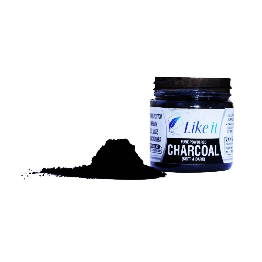 like it Artist Black Charcoal Powder for sketching/Drawing (Charcoal Powder Per Pack 30 grams) Pack of 1