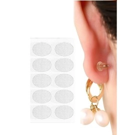Ear lobe support for earrings | Ear stickers for heavy earrings | Invisible Earlobe supporter heavy earring | Ear lock supporting patches | Waterproof Ear tape earrings ear lock sticker (10 Paches)