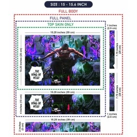 Finearts Full Body Laptop Skin Upto 15.6 inch Sticker Compatible for Dell/HP/Lenovo/Acer/Sony All Laptop Size Upto 14 to 15.6 Inch - The King of Hell Anime