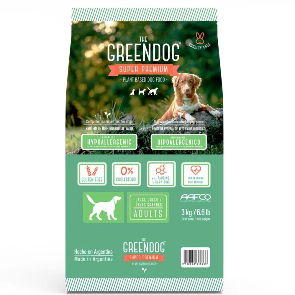 The Green Dog Adult Dog Food 3 kgs 100% Vegan | Veg Adult Dry Dog Food | Naturally Hypoallergenic | Gluten Free | Vegetarian | Healthy Heart| USFDA Approved Food Grade