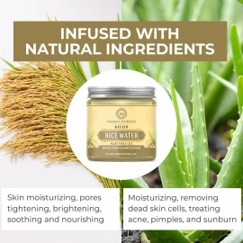 Ayusoul Ayurveda Rice Water Aloe Vera Gel for Skin, Face & Hair | Super-Hydrating, Soothing & Moisturizing | For Women & Men of All Skin Types - 200gm