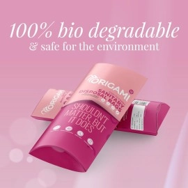 Origami Leakproof Sanitary Disposal Bags Pack of 3 (15 Bags Per Pack, Total 45 Bags) for Sanitary Pads, Baby Diapers, Panty Liner, Tampons, Condoms