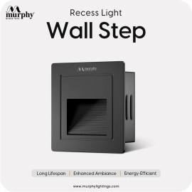 Murphy 3W Wall Step Conceal Light Outdoor and Indoor LED Foot Light with Aluminium IP65 Grade Waterproof Body : Warm White, Pack of 2