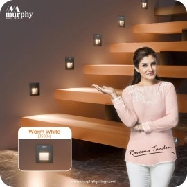 Murphy 3W Wall Step Conceal Light Outdoor and Indoor LED Foot Light with Aluminium IP65 Grade Waterproof Body : Warm White, Pack of 2