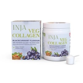 INJA Wellness Veg Collagen Supplement Powder for Women,Men,100% Vegetarian,No Added Sugar,Improves Skin & Hair Health,Reduce Fine Line & Wrinkles,Blackcurrant Flavour,150 grams