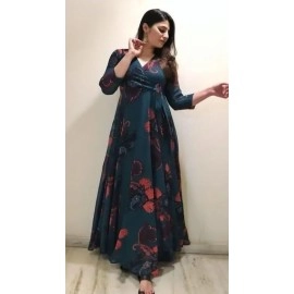 Fashion2wear Women Full Length Dress, Blue, M