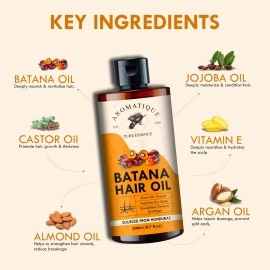 Aromatique Pure Batana Oil For Hair Growth By Dr Sebi Sourced From Honduras, Cold Pressed Oil, Derived from palm nut oil for Hair & Skin (200 ML)
