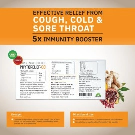 PhytoRelief-CC 5X Natural Immunity Booster Capsule, Quick Relief From Sore & Scratchy Throat | Seasonal Cold & Cough | Clinically Tested & Patented| Sugar-Free - Pack Of 3 (30 Pastilles)