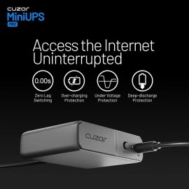 Cuzor Mini UPS PRO | Upto 8 Hours Backup | 3x2900 mAh Battery | Supports Jio, Airtel & All Other 12V Routers Upto 3Amps | UPS for 12V WiFi Router | Power Backup for broadband modems
