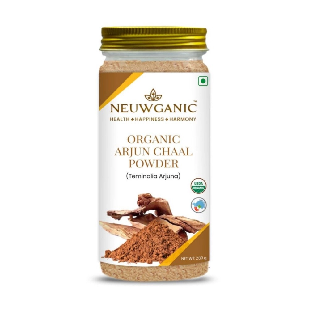 Neuwganic - Organic Arjun Chhaal Powder - Arjun Bark | India Organic and USDA Organic Certified | Promotes Good Cholesterol| 200 Gm