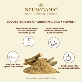 Neuwganic Giloy Powder (Stem) 200g | Use for Reducing Inflammation, Detoxifying Body, Improving Liver Function, Regulates Blood Sugar