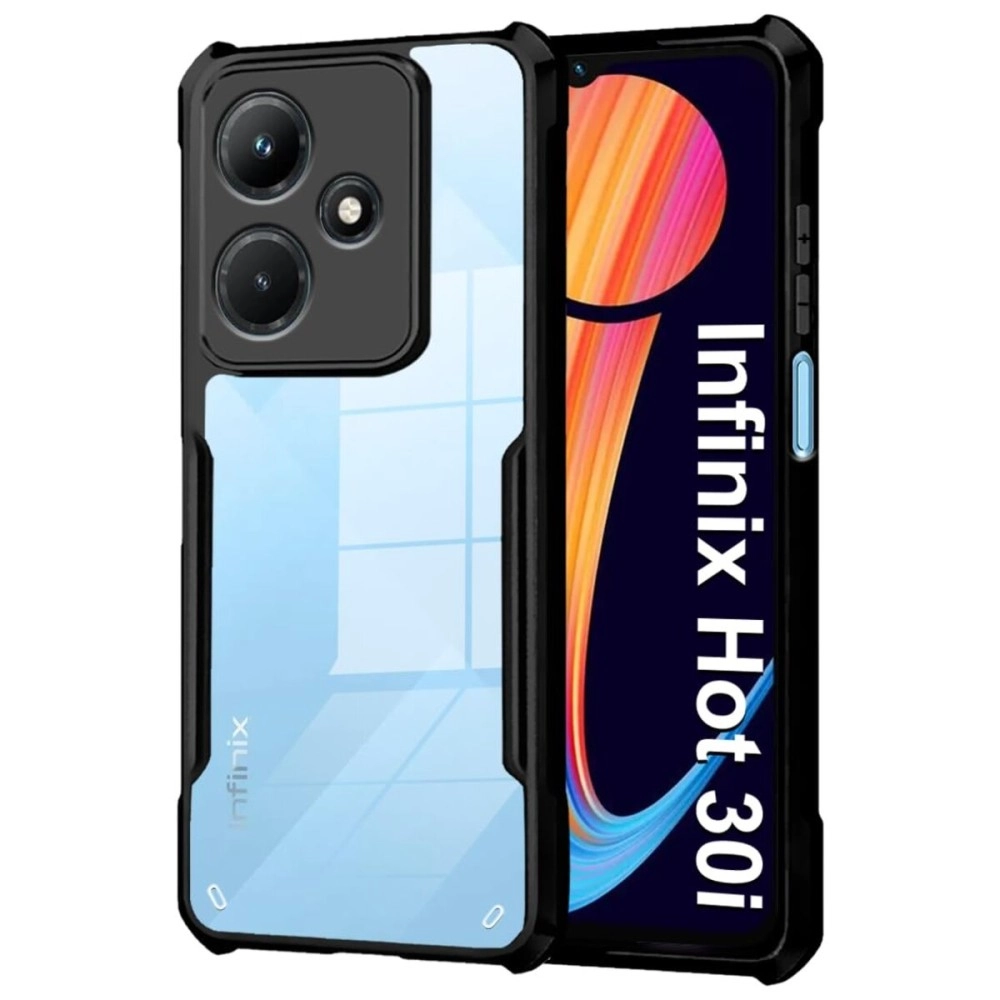 Fashionury Shockproof Back Case Cover for Infinix Hot 30i | Ultra Clear Soft Silicone | Raised Bumps for Camera & Screen Protection Back Cover Case for Infinix Hot 30i Bumper