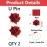 TEMPERIA (2pcs) Hair Accessories For Women & Girls - Stylish Red Rose Artificial Flowers Bun Juda U Pins & Clips for Style & Decoration - Bridal Brooch & Braid for Hairstyle of Bride, Wedding & Party