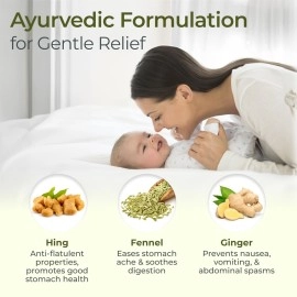 Luv Lap Naturals Baby Tummy Roll On Oil for Colic & Gas Relief, Relieves Constipation & Indigestion with Hing, Ginger & Fennel (Saunf), Alcohol free, Dermatologically tested Ayurvedic medicine, 40ml