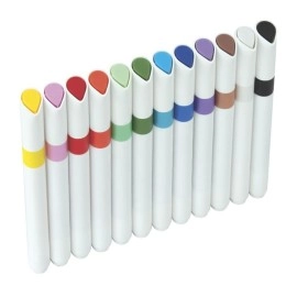 FLAIR Creative Series Acrylic Paint Pen Set | Non-Toxic & Provides Excellent Coverage | Ideal For Mandala Art, Doodling, Drawing, Sketching, Colouring & Shading | 12 Shades Pack