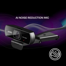 Kreo Owl Full HD Webcam with Auto-Focus and Built-in Dual Digital Mic, Plug and Play Setup for Video Call, Streaming, YouTube and More, Built-in Privacy Shutter with 360 Rotation (Black, Owl)