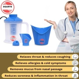 DGARYS vaporizer steamer for cough,cold and facial water inhaler cough steamer, steam vaporizer machine (blue)