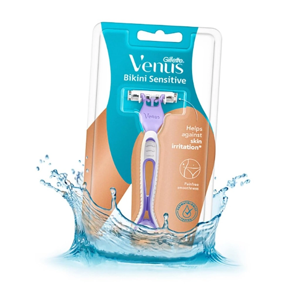Gillette Venus Venus Bikini Sensitive Hair Removal Razor For Women| Intimate Care| Derm Tested | No Irritation, 1 Razor