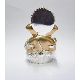 Gold Art India Ganesha Idol Ganesh for Car Dashboard Statue Ganpati Vinayaka Vinayagar Figurine Diwali Gifts Home Decor Luck, Success, Resin