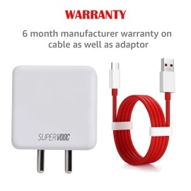 POPIO Fast Charging Adaptor and USB to Type C Cable Combo (White) Compatible with Samsung, OnePlus, Realme, Xiaomi, HTC and Oppo Mobiles, Dash, Warp, Vooc, Supervooc All Protocols Supported