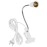 ELEPHANTBOAT E27 Clamp Incandescent Light Lamp Holder With Metal Clip 360 Flexible Gooseneck And Switch,E27 Bulb Holder With Plug Socket,Clip Lamp Holder Desk Lamp Lamp Base Holder(No Bulb),White