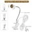 ELEPHANTBOAT E27 Clamp Incandescent Light Lamp Holder With Metal Clip 360 Flexible Gooseneck And Switch,E27 Bulb Holder With Plug Socket,Clip Lamp Holder Desk Lamp Lamp Base Holder(No Bulb),White