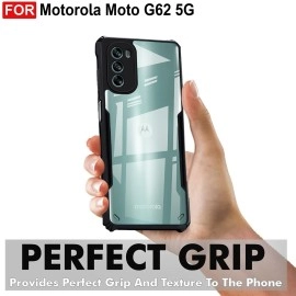 Zapcase Back Case Cover for Motorola Moto G62 5G | Compatible for Motorola Moto G62 5G Back Case Cover | Clear Case for Motorola Moto G62 5G with Camera Protection | (TPU + PC | Matte Black)