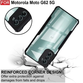 Zapcase Back Case Cover for Motorola Moto G62 5G | Compatible for Motorola Moto G62 5G Back Case Cover | Clear Case for Motorola Moto G62 5G with Camera Protection | (TPU + PC | Matte Black)