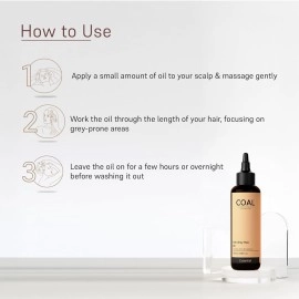 COAL Clean Beauty Anti-Grey Hair Oil with Darkenyl & Amla | 2X Potential To Slow Premature Hair Greying Naturally | Men & Women | All Hair Types | 100ml