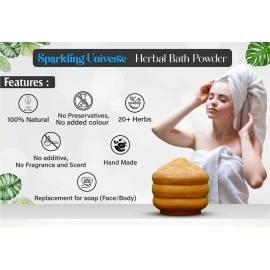 Sparkling Universe - Nalangu Maavu/Sunnipindi/Ubtan 20+ Herbal Face and Bath Powder 100% Natural 200 grams