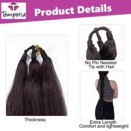 Temperia Artificial Fake Long Extensions Hair for Women & Girls - Savaram Gangawan Cataram Sadaraa Paranda Choti False Nakli Hair Wig - Extra Hair Braid Attachment for Ladies - Natural Brown (1pcs)