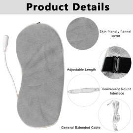 HANNEA Alloy Steel Heated Eye Mask, Usb Wired Eye Mask With Temperature & Time Control, Warm Eye Compress Heating Pad For Sleep, Relieve Eye Strain, Puffy Eyes(Grey)