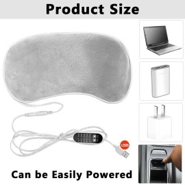 HANNEA Alloy Steel Heated Eye Mask, Usb Wired Eye Mask With Temperature & Time Control, Warm Eye Compress Heating Pad For Sleep, Relieve Eye Strain, Puffy Eyes(Grey)