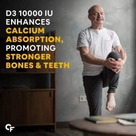 Carbamide Forte Chewable Vitamin D3 10000 IU - Cholecalciferol Vitamin D Supplement for Women & Men | Orange Flavour - 60 Tablets