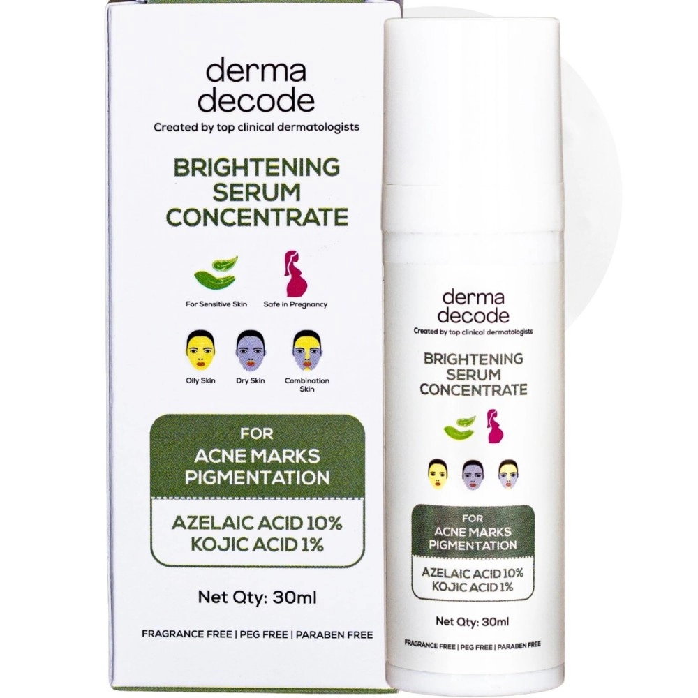 Derma Decode 10% Azelaic Acid Serum with Kojic Acid | Reduces Acne Marks, Pigmentation, Dark Spots, un-even Skin Tone | Calms Redness/Inflammation & Improves Textrure- 30ml