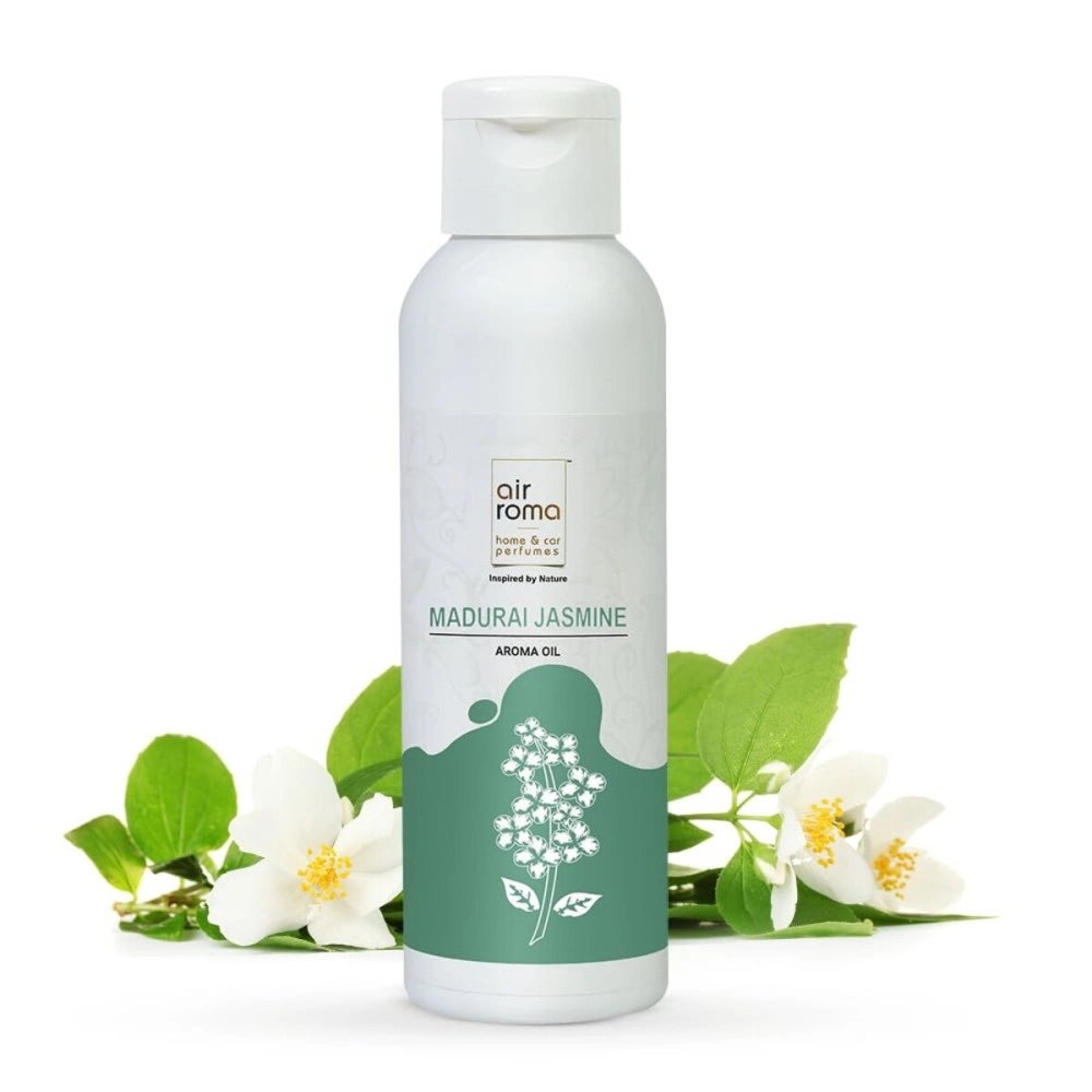 AIR-ROMA Madurai Jasmine Pure, Natural and Undiluted Aroma Diffuser Oil 100ml, Home Fragrance, Aromatherapy, Helps in Concentration & Meditation