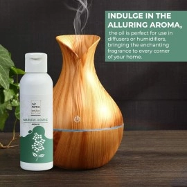 AIR-ROMA Madurai Jasmine Pure, Natural and Undiluted Aroma Diffuser Oil 100ml, Home Fragrance, Aromatherapy, Helps in Concentration & Meditation