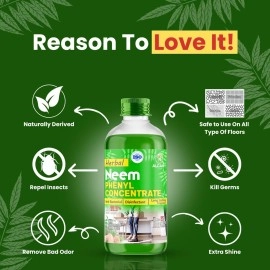 AAAL Herbal Neem Disinfectant Phenyl Concentrate Liquid | Makes 5 To 7 Litre Of Thick White Phenyl | Super Trial Pack, 250 ML