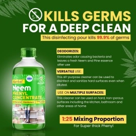 AAAL Herbal Neem Disinfectant Phenyl Concentrate Liquid | Makes 5 To 7 Litre Of Thick White Phenyl | Super Trial Pack, 250 ML