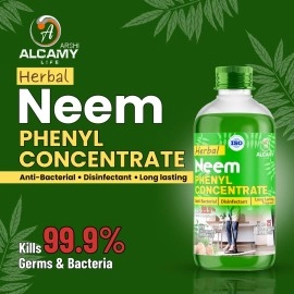AAAL Herbal Neem Disinfectant Phenyl Concentrate Liquid | Makes 5 To 7 Litre Of Thick White Phenyl | Super Trial Pack, 250 ML