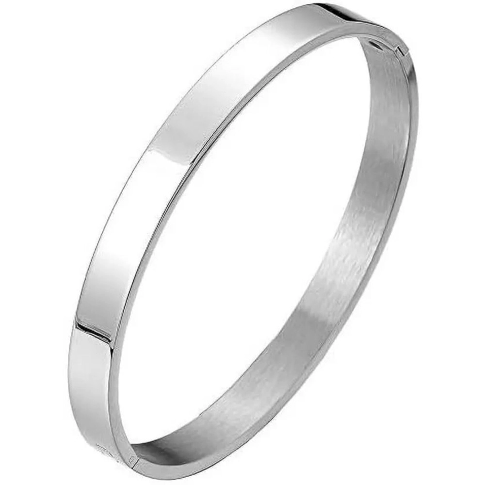 MEENAZ Bracelet for Men Stylish Boys brother boyfriend gents/Fashion Silver Kada for men platinum/Silver Bracelets for Men Metal/Stainless Steel Kada Kadas Bracelet valentine Gift open kada 350, One