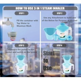 AmbiTech 3 in 1 Steamer with 1 Year Replacement Warranty Steam Inhaler Facial Vaporizer for Cold & Cough