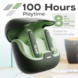 Boult Audio Z40 Pro with 100H Playtime, Quad Mic ENC, 45ms Low Latency Gaming, Premium Rubber Grip Case, 13mm Bass Drivers, Made in India TWS Bluetooth 5.3 Truly Wireless in Ear Earbuds (Jungle)