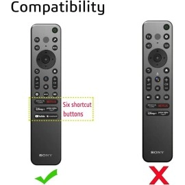 Caldipree Silicone Case Cover Compatible with Sony Smart TV 2023 Series Voice Remote RMF-TX910U [Remote NOT Included] (Grey)