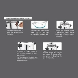 NanoNine Stainlesss Steel Polished Double Wall Milk Boiler, 1Liters, 1 Pc