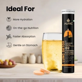 Auric Lung Detox Supplement Pack of 20 Tablets | Natural Blend of NAC (N acetyl L cysteine), Pushkarmool, Piper Longum & Licorice Herbs Extract.